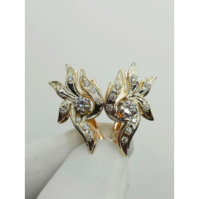 Серьги из красного и белого золота с бриллиантами 0,804 ct